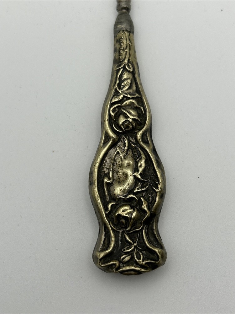 Empire Art Silver Handle Shoe / Clothing Button Hook 7.5”
