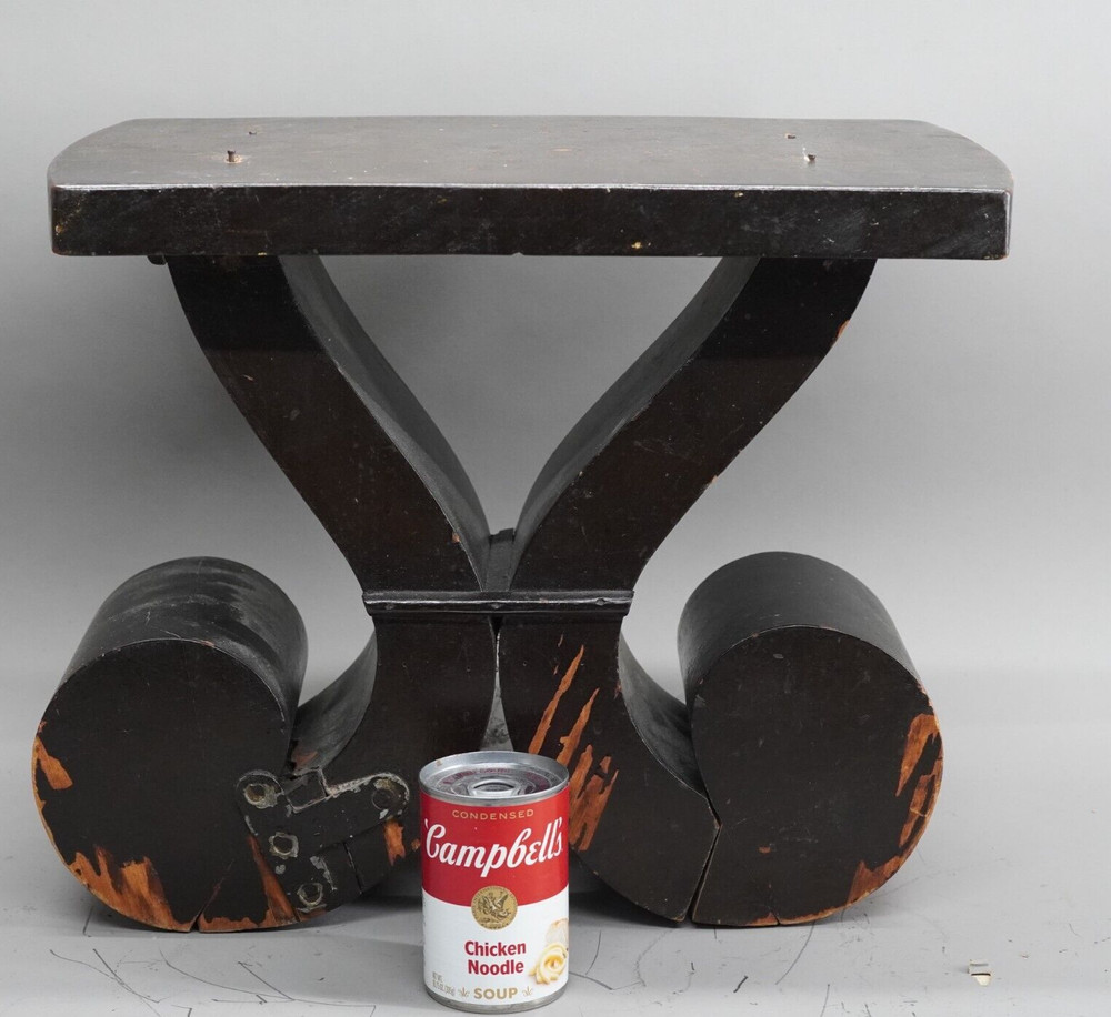 Antique Solid Wood Architectural Salvage Pedestal Bench Column Base Repurpose