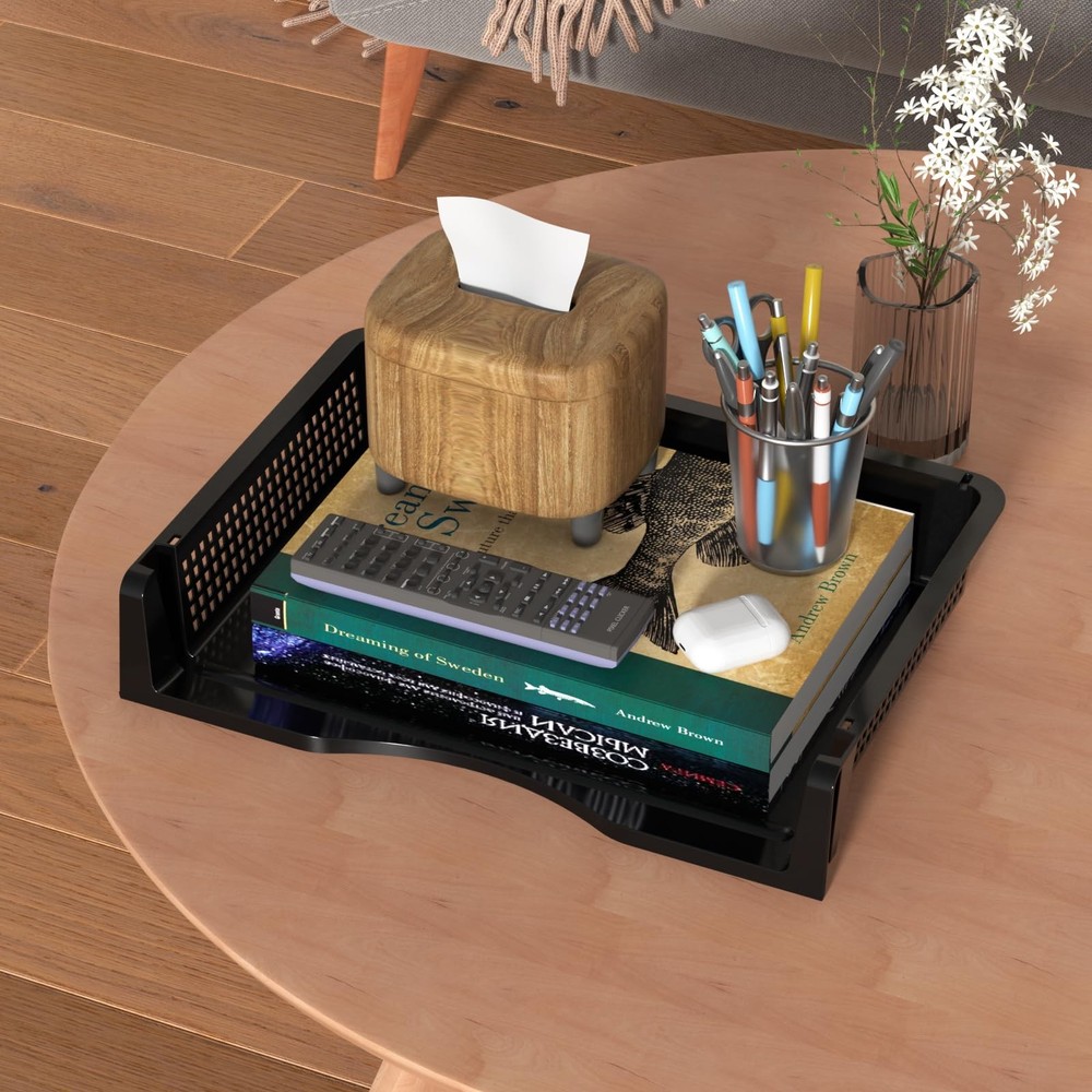 Set of 6 Plastic Letter Trays Stackable, Plastic Stackable A4 Paper Tray, Des...