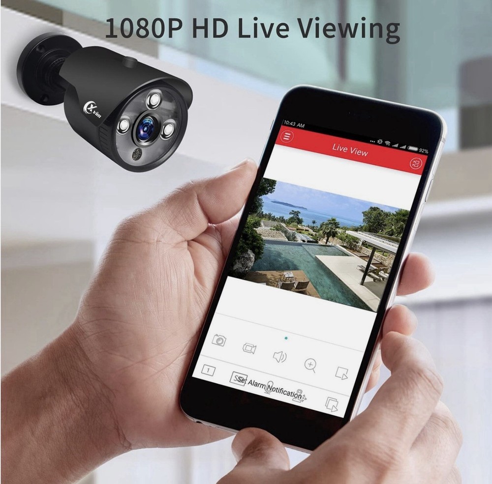 XVIM 1080P Security Camera System 8CH DVR Outdoor Surveillance CCTV System P2P