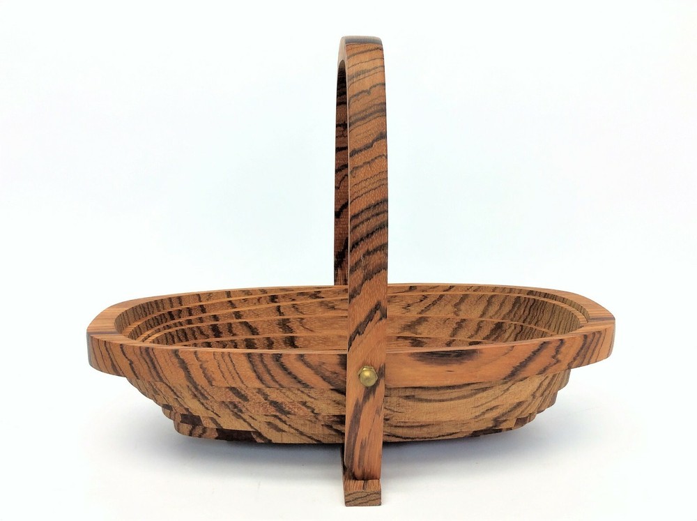 Folding Collapsible Signed Deep Spring Brass Bolt Decorative Basket Used