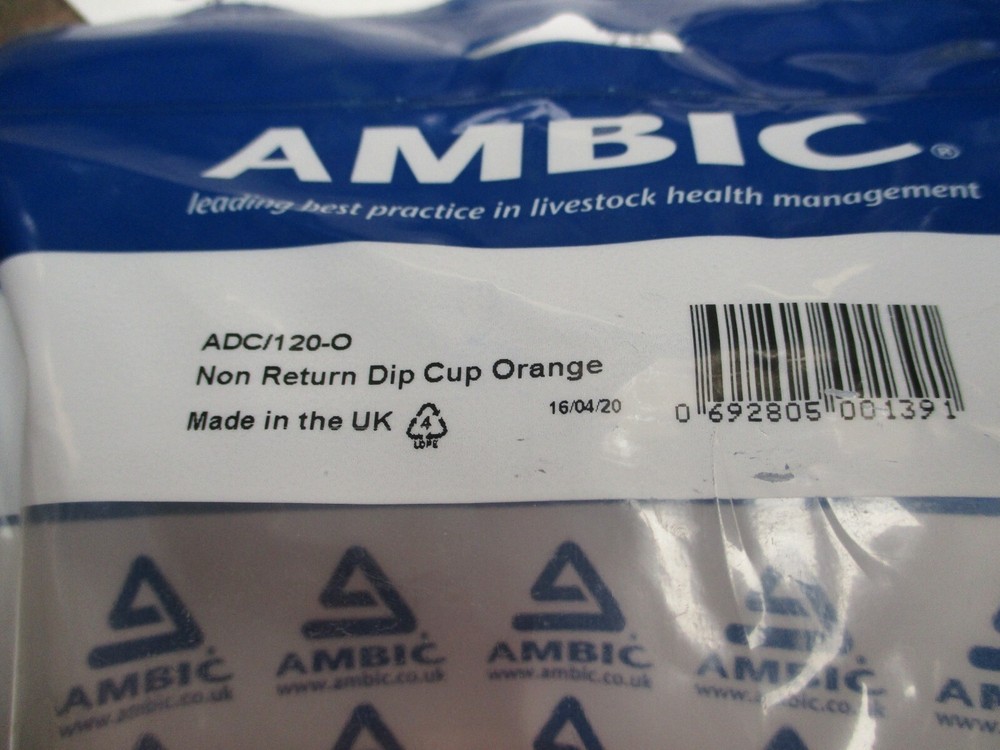 Ambic - Non Return Dip Cup - Teat Dipper - Orange