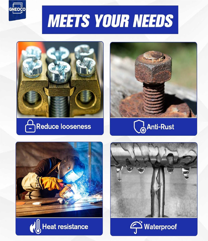 Thread Lock Blue, Threadlocker Medium Strength, Thread Locker for Nuts, Bolts,