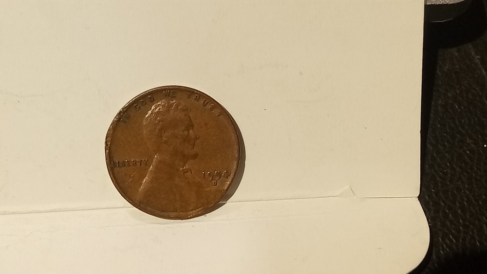 1954 D Lincoln Wheat Cent Error Coin Double Struck