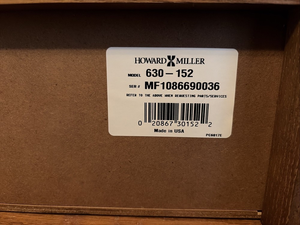 Howard Miller Mantel Clock Dual Chime