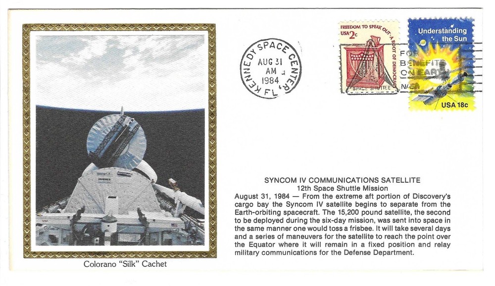 Colorano Silk  Event  1984  18c  41-D  Discovery  SYNCOM-4  Deployed   Sc  #1915