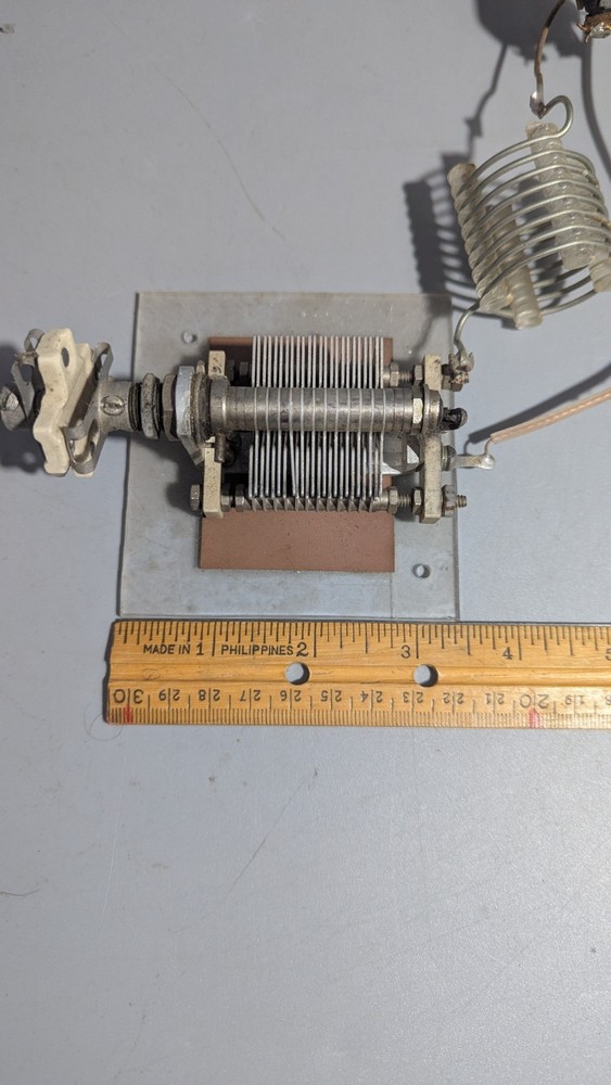 Vintage Variable Capacitor & Tuning Coil Assembly w/ Toggle Switch