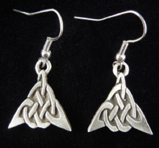 Pewter Triangle Celtic Knot Earrings