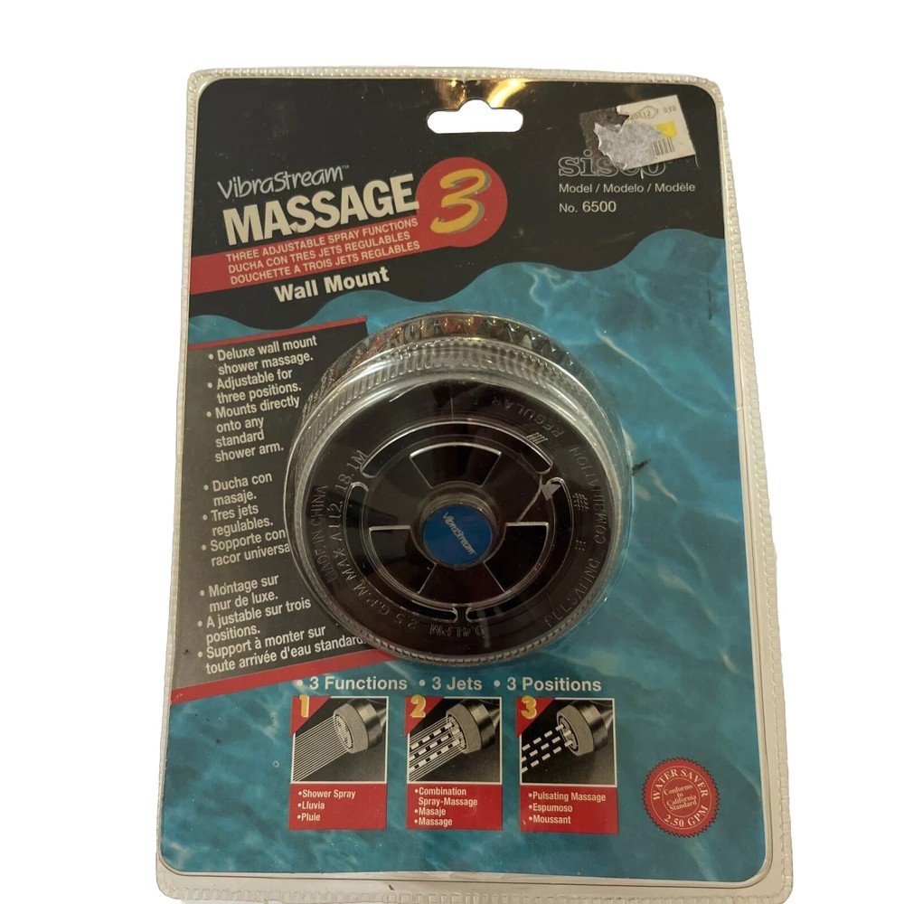 Sisco Vibrastream Massage Shower Head with 3 Spray Settings