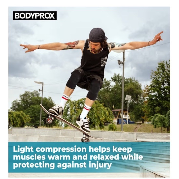 Bodyprox Protective Knee Pads, Thick Sponge, Collision Small/Medium, Black