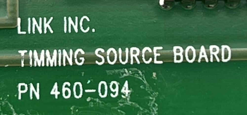 LINK INC 460-094 TIMING SOURCE BOARD W/MULTICOLORED FLAT RIBBON CABLE