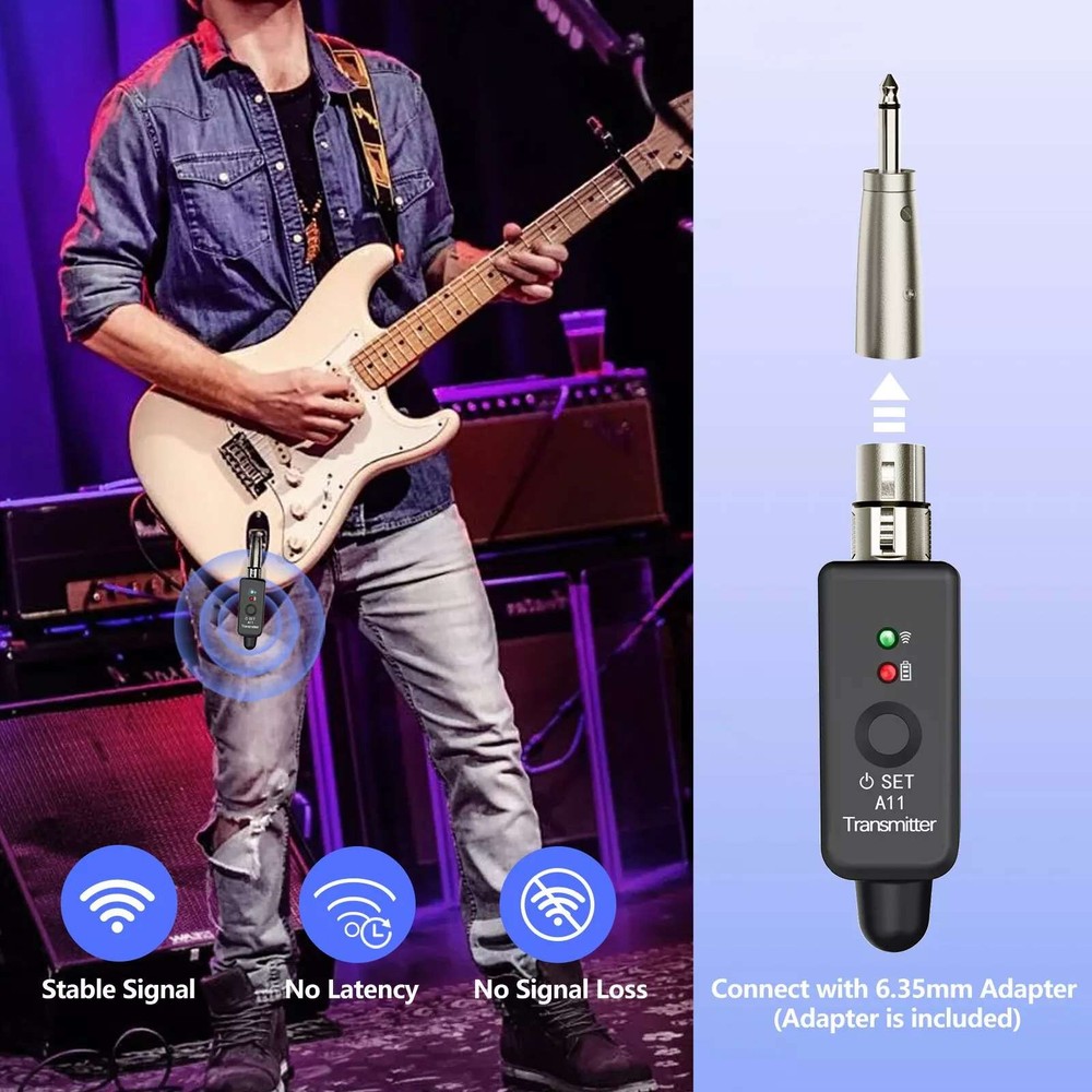 1set Professional Microphone Transmitter&Receiver 24-bit/48kHz UHF XLR Adapter