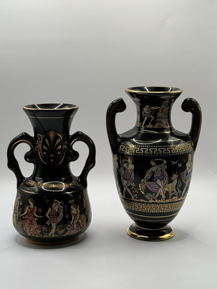 2 -Studio Ceramic 24k Gold Greek Made Vase’s