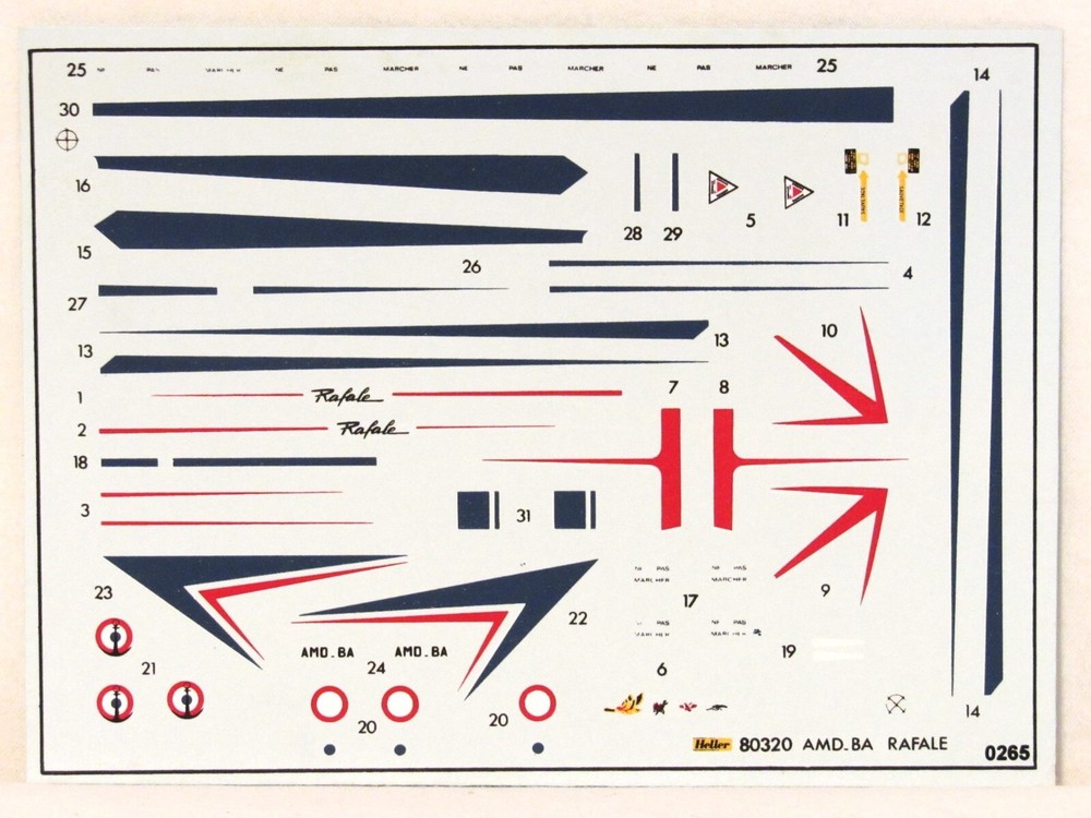 Heller #80320 AMD.BA Rafale Decals - New