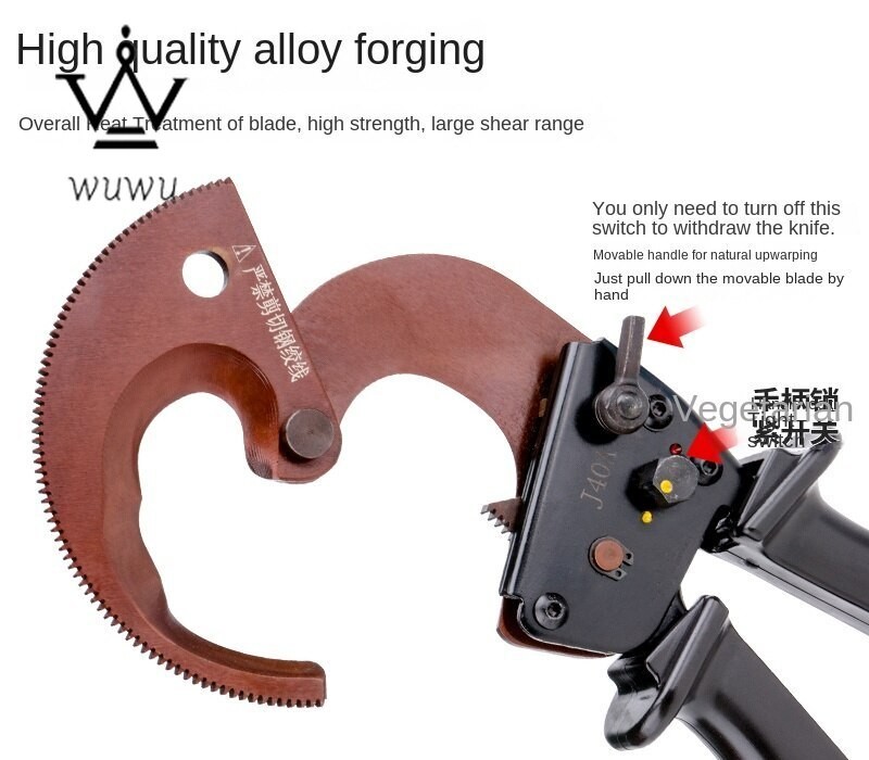 J40A Ratchet Cable Scissors Cable Cutter Hand Crimping Tools Cable Cutter