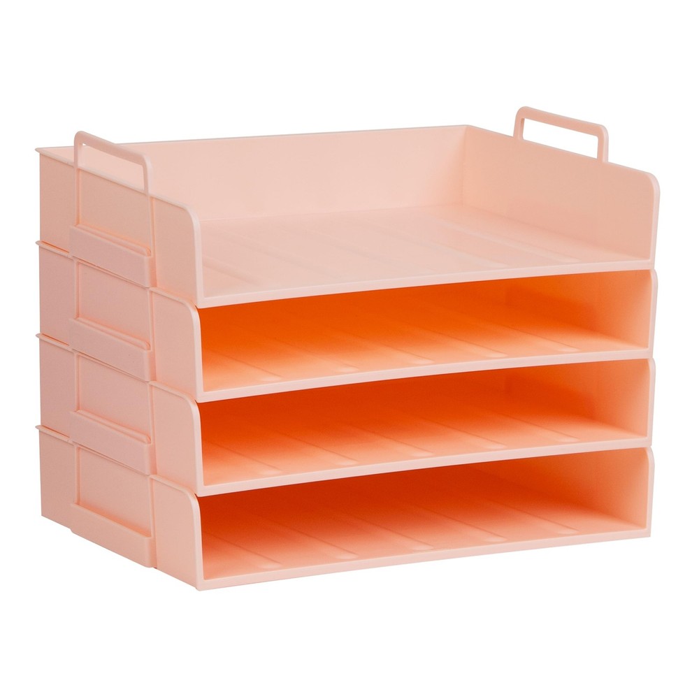 Stackable Paper Tray, Desktop Organizer, File Storage, Office, Plastic, 13.75...