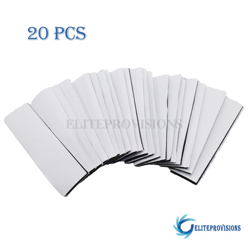 20 Sets Heavy Duty Hook & Loop Black Adhesive Strips Sticky Back Fastener 1x4”