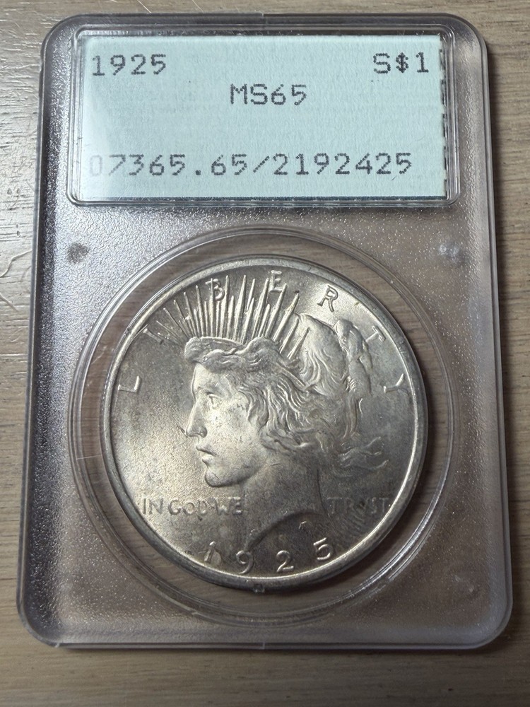 1925 Peace Silver Dollar PCGS Rattler MS65