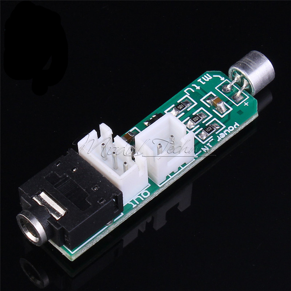 Microphone Circuit Amplification Module DC 1.5-5V 3P Terminal 3.5mm Audio Socket