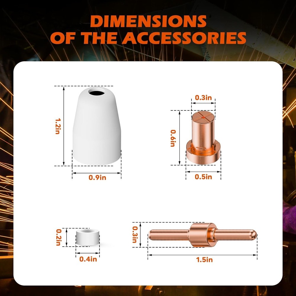 60PCS PT31 Plasma Cutter Consumables, High-Quality Cutting Performance Nozzles,