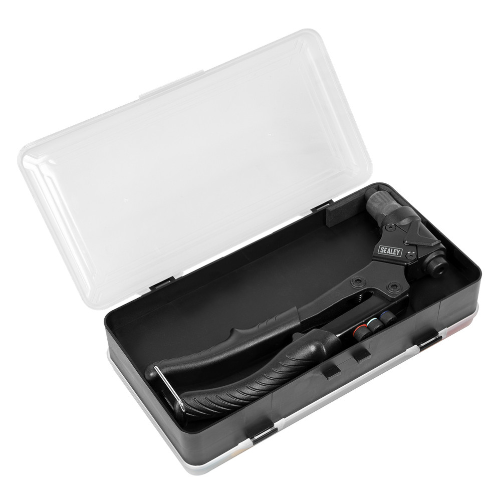 Sealey Blind Nut & Stud Riveting Kit With Rubber Grip Handle Black AK396