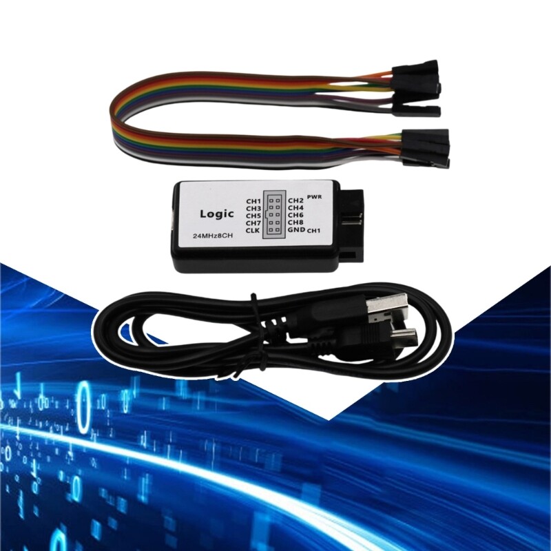 USB Logics Analyzers Device UART IIC SPI Debug 24MHz Sampling Rate 8 Channel
