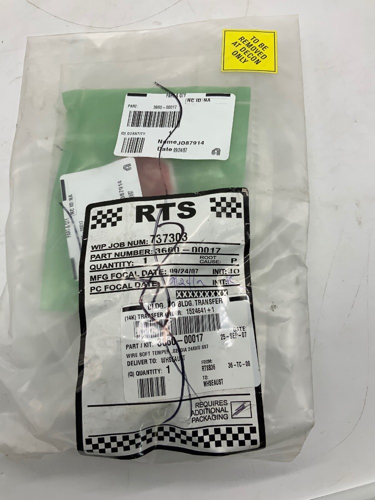 Applied Materials 3660-00017 Wire Softy Temper .020DIA