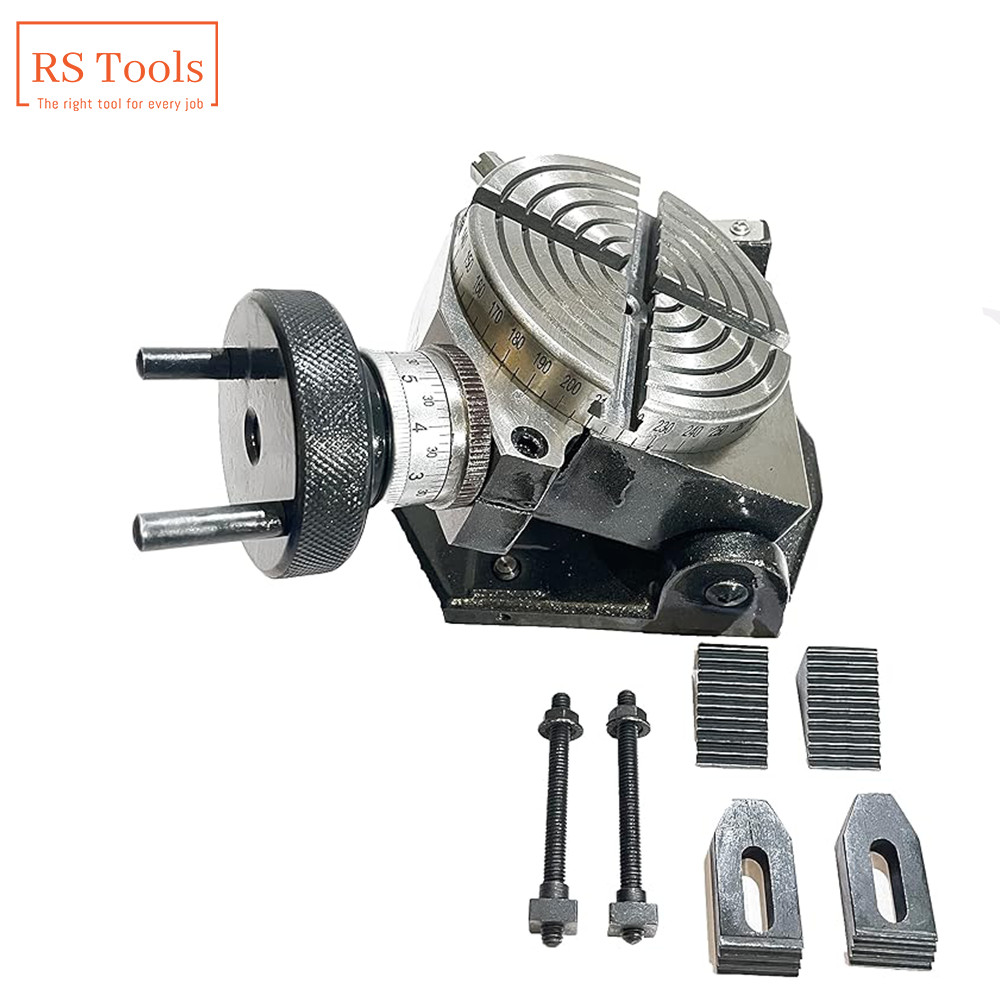4" 100mm Tilting Rotary Table With Clamp Kit M6 for Milling Machine  RSTOOLS