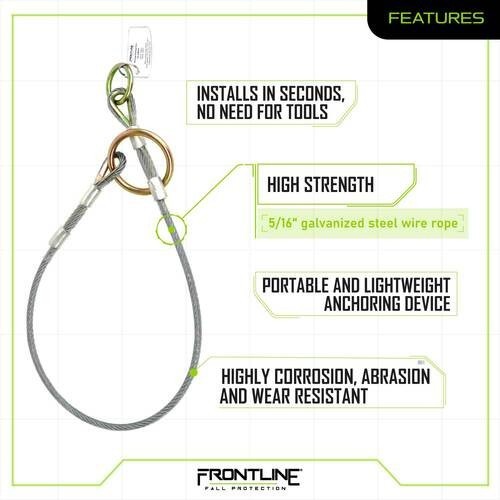 Frontline MPW06 Wire Rope 6' Choker Anchor