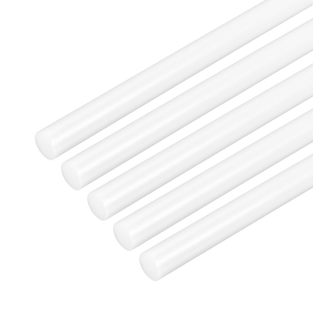 5Pcs White Plastic Rods 12 x 406mm ABS Round Stick Round Solid Bar DIY Model