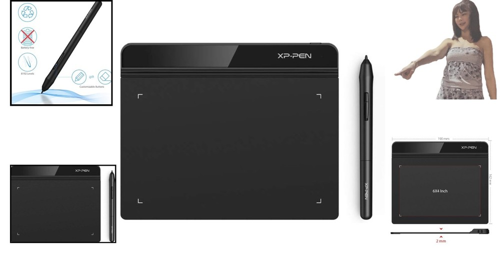 Versatile 6x4 Inch Graphic Tablet for Teaching, Drawing & Remote Work Efficiency
