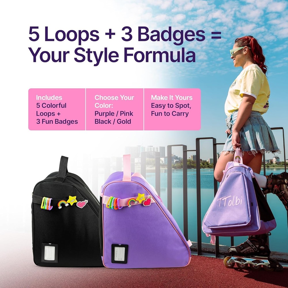 Premium Skate Bag for Roller, Ice, Inline & Quad Skates - Lightweight & Durable