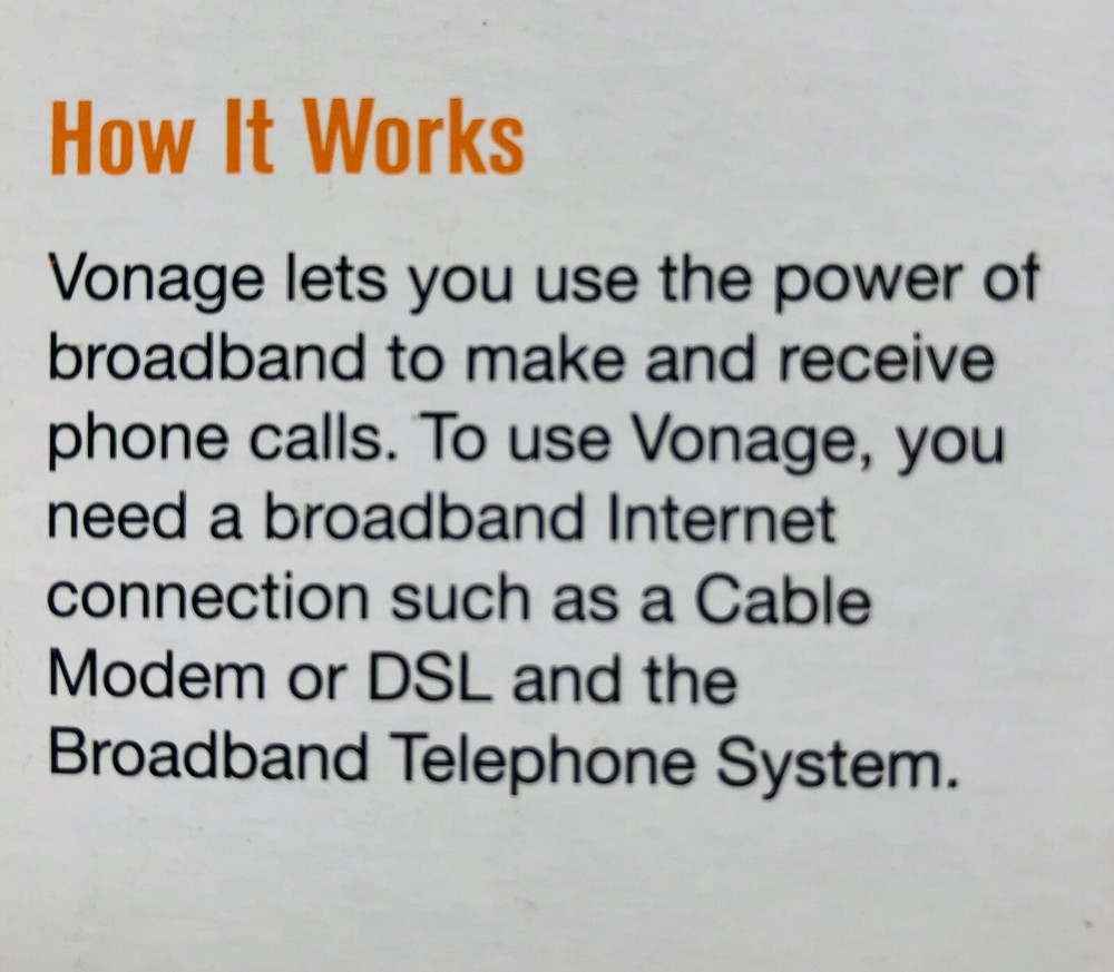 Vonage VTech IP 8100-1 Broadband Telephone System, Base & Handset Open Box