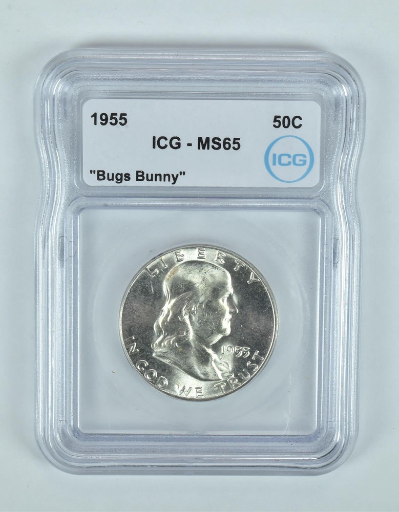 1955 Franklin Half Dollar Bugs Bunny MS65 ICG