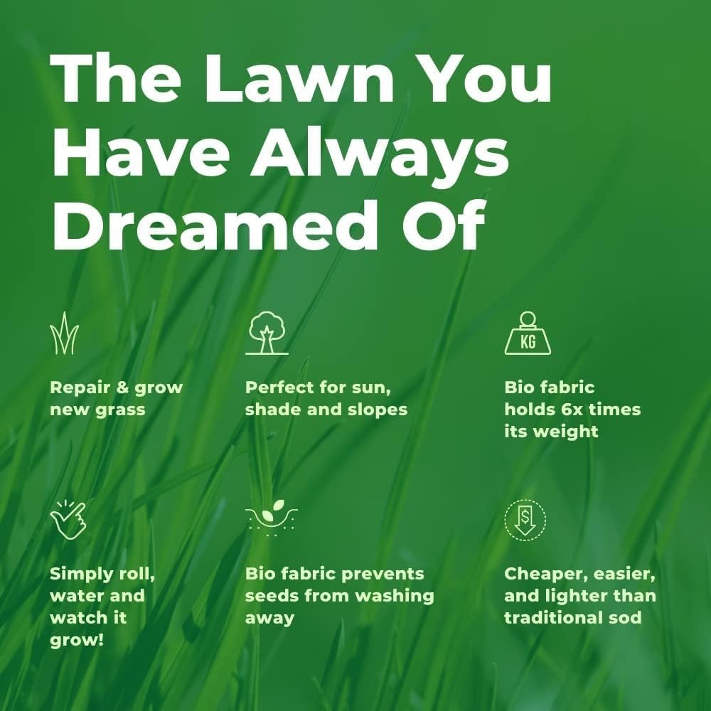 Biodegradable Grass Seed Mat - 100 sqft Green Solution