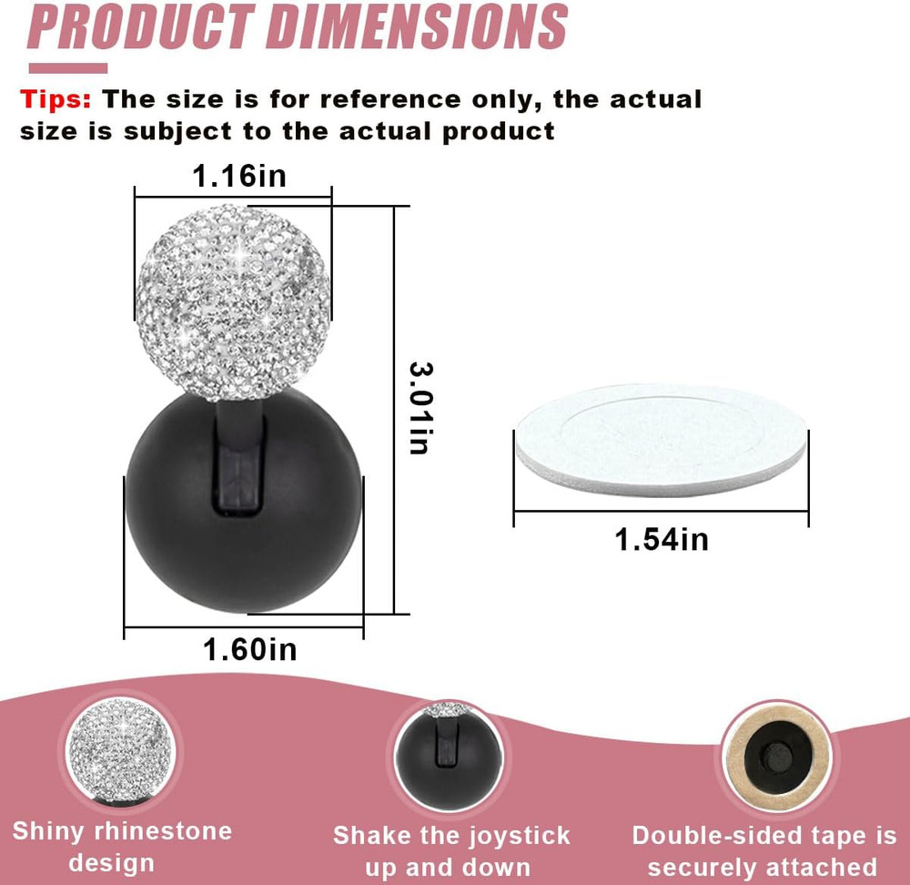 Car Push Start Button Cover, Rhinestone Engine Start Stop Button Joystick Covers