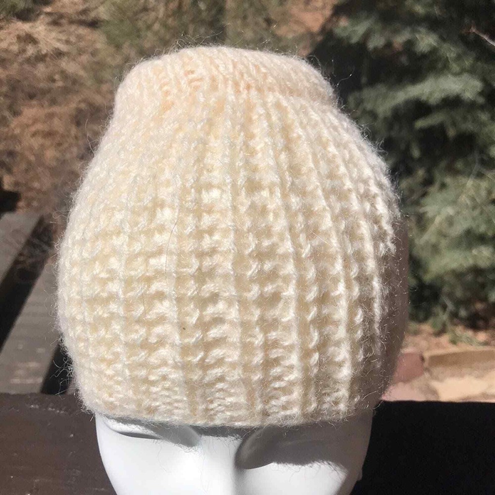 Cream Knit Hat Beanie