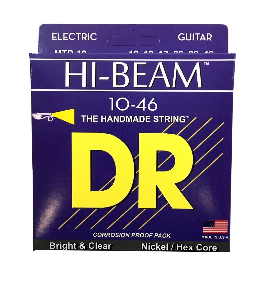 DR Guitar Strings 2 Sets Electric High Beam 10-46 Nickel Plated Hex Core Medium