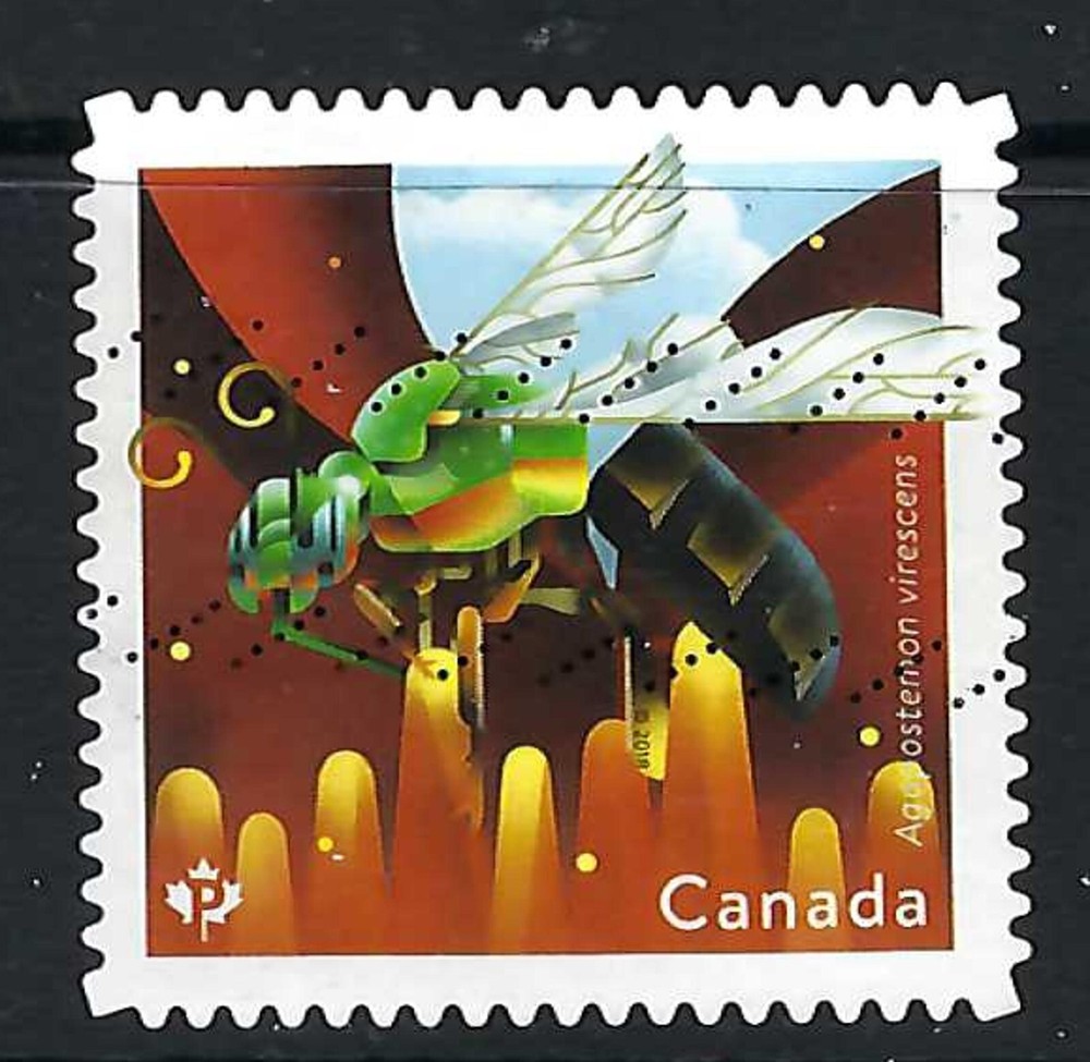 CANADA USED - SCOTT # 3100 - FROM BOOKLET - NATIVE BEES - 2018