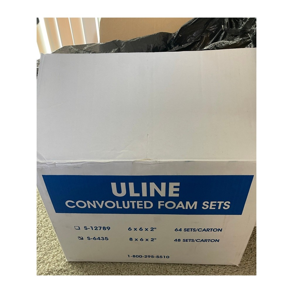 10-Pack Convoluted Foam Sets 8x6x2” - Charcoal, Protective Cushioning