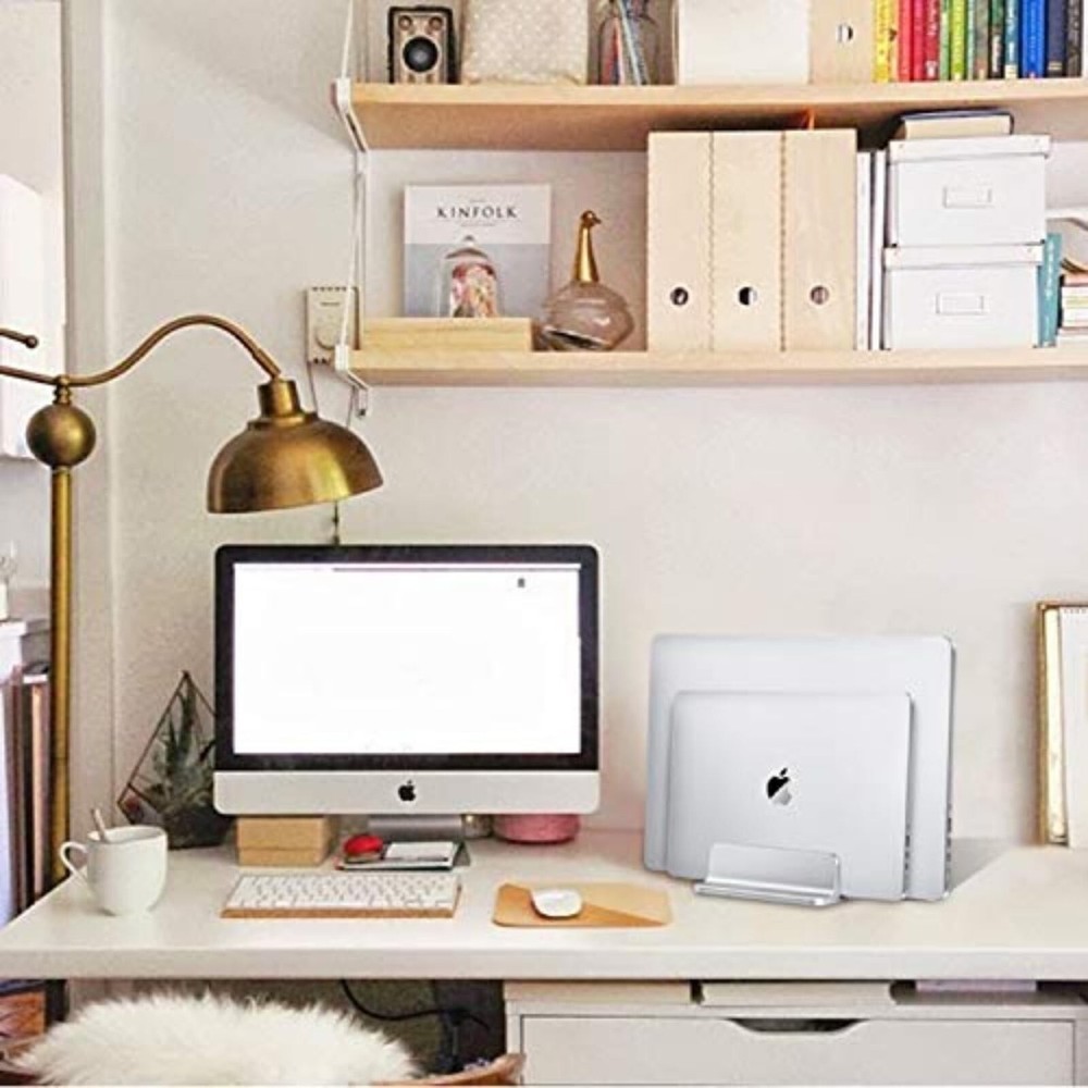 Universal Laptop Vertical Stand, Dual Desktop Stand Adjustable Note... Fast Ship