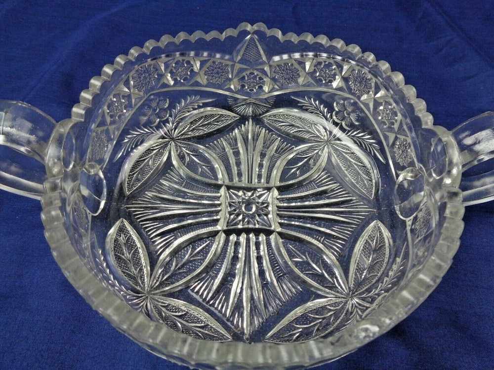 Vintage Crystal Candy Bowl - Floral Pattern