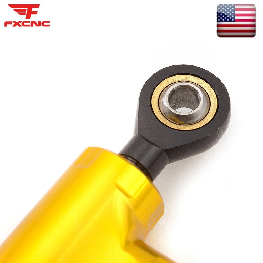 FXCNC 255MM Steering Damper Stabilizer Reversed Shock Universal Adjustable Gold