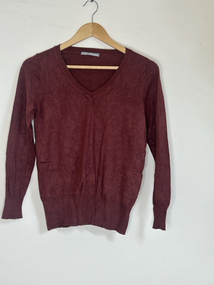 M&S Size 12 Brown Knit Pullover Jumper