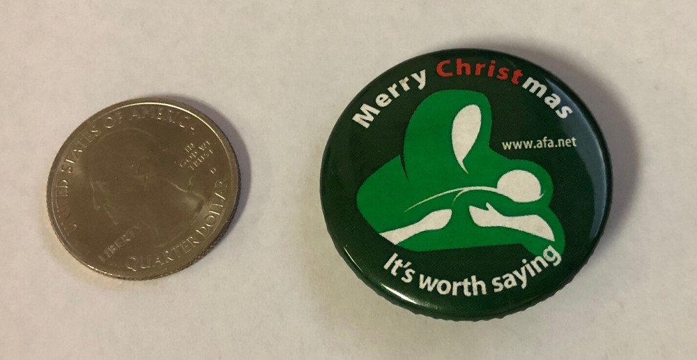 Merry Christmas It's Worth Saying Button Pin