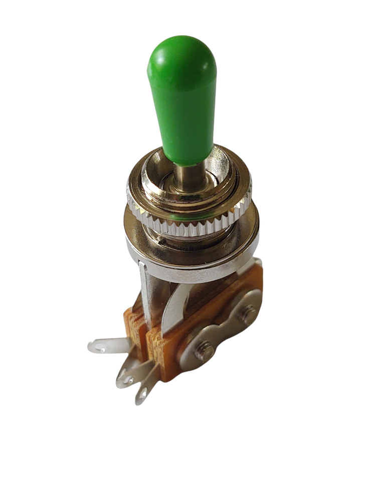 Import Metric 3-way Open Frame Electric Guitar Switch Chrome with Green Tip