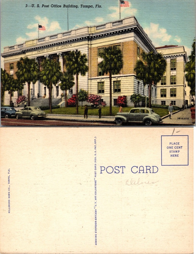 US Post Office Building Tampa FL Postcard