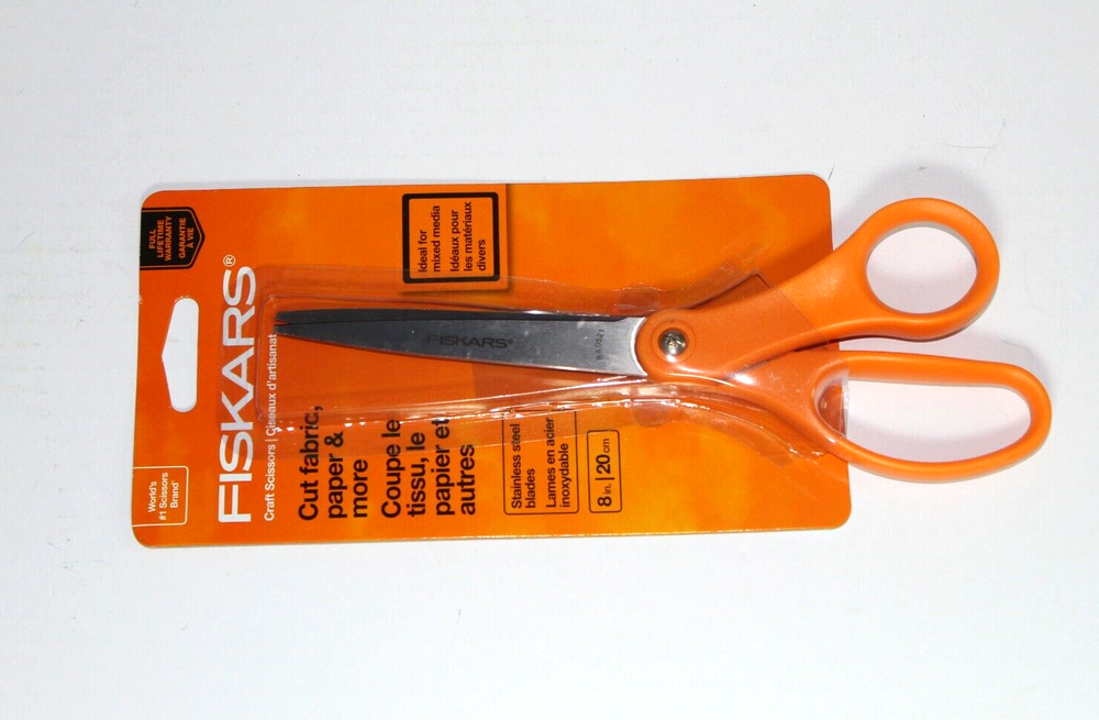 Fiskars 134520 Multi Purpose 8 Inch Orange Handled Scissors