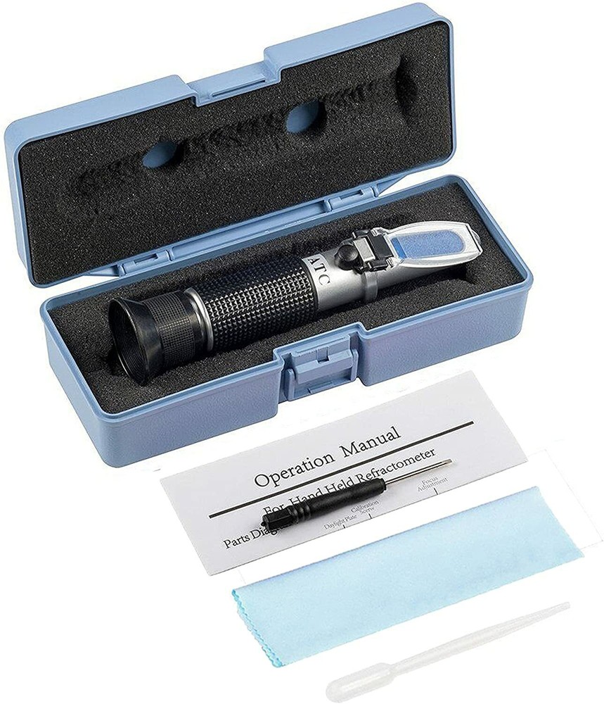 Brix Refractometer with ATC Dual Scale - Specific Gravity & Brix Hydrometer