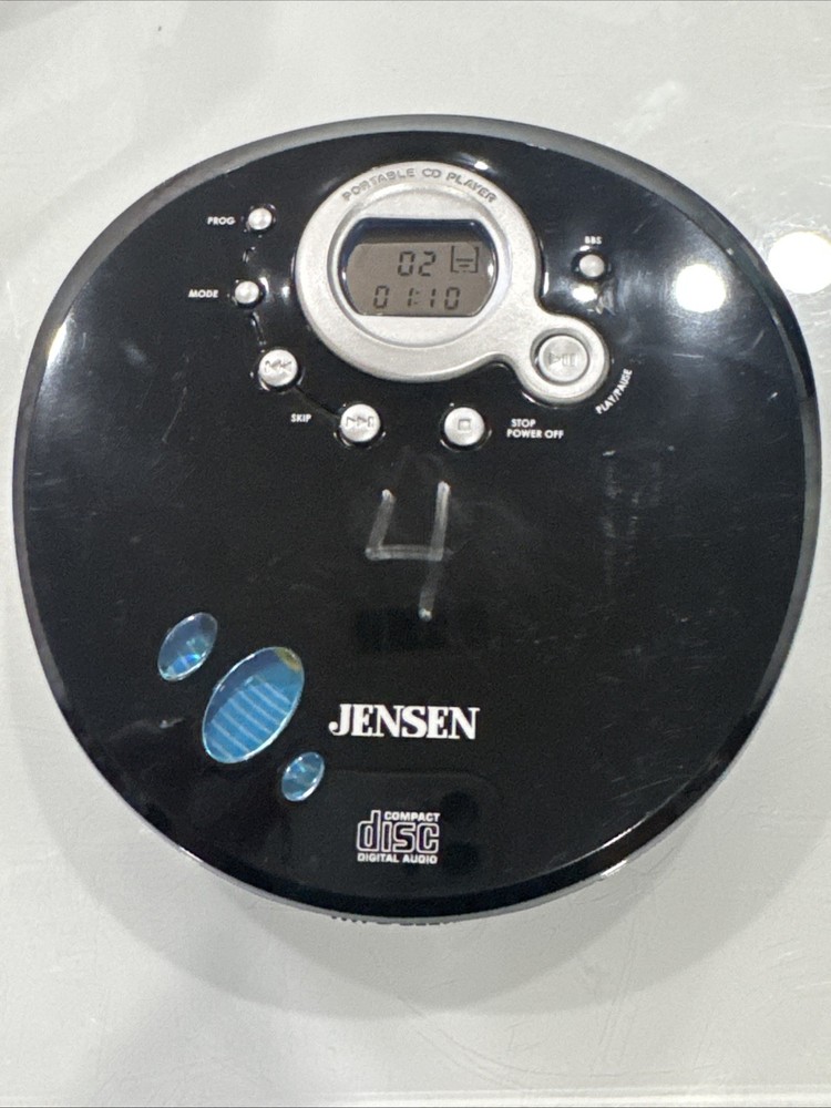 Jensen CD-60C Portable CD Player Silver Black Fully Functional Walkman 2009